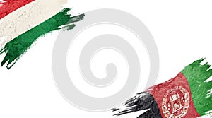 Flags of Hungary andÂ Afghanistan on White Background